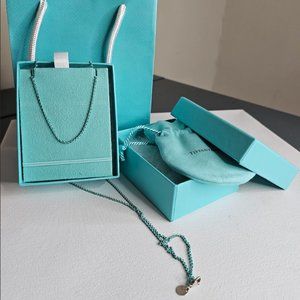 NWOT Tiffany & Co. Sterling 925 Silver 30" Blue Enamel Chain w/ FULL PACKAGING